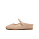 Tianmeiyi Mules Schuhe mit hoherhängender Frauen Sandalen Einkaufszentrum Gleiche französische Bag-Toe-Halbschneide 2025 Sommer BK841BH5 Pink (Schafkin) empfohlen, eine größere Größe 37 zu nehmen 37