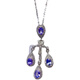 Canxian Natural Tanzanite Pendant Necklace Super Sparkling Super Beautiful Tanzanite Sapphire Pendant S925 Sterling Silver Luxurious Personalized Tassel Style
