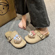 Qisiman Internet Celebrity Linda Bolsa de dibujos animados de dibujos animados para mujeres en primavera y verano Nuevo nicho de nicho liviano Casa suave Birkenstock Zapatos para mujeres Versión mejorada #Birkenstock Light Khaki Mandarin Duck Shirley Mei 38 3937/38 Tamaño