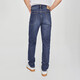Lee25 new product 723 slim mid-waist straight mid-dark blue men's jeans casual trend