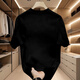 LEFT SPORTS heavy short-sleeved T-shirt for men 2025 summer new sports loose short-sleeved suit for men fashionable and versatile and simple black XL (recommended weight 155-175 Jin [Jin equals 0.5 kg])