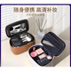 Rownyeon makeup bag for women portable large capacity 2024 new model with mirror super hot portable storage box travel products gray brush bag portable makeup bag