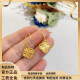 世智黄金色金银四叶草耳钉女金包银时尚百搭幸运草耳环镀18k金 金包银+大阪四叶草耳钩+超值8966 2.3g【13899港币】在保998小时