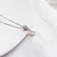ZHUELLA Pearl Language of Flowers Series Freshwater Pearl 925 Silver Pendant Necklace