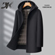DK brand men's wool coat men's winter new double-sided woolen removable down liner hooded woolen coat ZL--N8812 black M 170