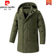 Pierre Cardin military coat men's winter mid-length cotton coat sub-zero cold-proof cotton coat old-fashioned Northeastern thick cotton jacket Army Green 9788 M =95-110Jin Jin is equal to 0.5 kg