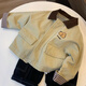 Remdine coat spring and autumn boys' fashionable contrasting color windbreaker coat baby simple handsome jacket top khaki coat 90