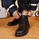 Semir official genuine thick-soled Martin boots men's boots spring new simple comfortable trendy versatile outdoor work boots men black 90001 smooth 39