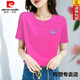 Pierre Cardin 25 Jahre 100 reines Baumwoll-T-Shirt für Frauen kurzärmeliges Sommer Neues Design Nische lose, schlankes und vielseitiges Temperament Top Black [hochwertige reine Baumwolle] 687 s