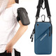 Jiaojing crossbody mobile phone bag for women multi-function new running arm bag for men waterproof sports wrist bag for men black strap + carabiner + arm strap