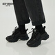 DEEP BREATH Deep Breath Women's Shoes Thick Sole Fashion Strap Curved Daddy Shoes Casual Shoes AX12242 Black 37