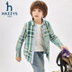 HAZZYS brand children's clothing boys' shirt spring new style comfortable soft pointed collar thin fashion simple casual long-sleeved shirt truffle green 145