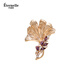 Eternelle French eternal ginkgo leaf brooch high-end exquisite European and American light luxury accessories crystal corsage brooch
