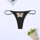 Yu Zhaolin double-layer thin strap sexy thong butterfly embroidered low-waisted sexy bikini women's underwear T-pants NK265 red 1 M [80-110Jin[Jin equals 0.5 kg]]