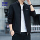 罗蒙（ROMON）外套夹克男士潮流时尚商务休闲棒球服立领上衣男装KJ11黑XL