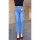 Dan Pretty Jeans New Women's New Style 2025 Summer y Autumn Loose elástico Pantalones rectos Mom Pantalones casuales Gran tamaño 738 Alta calidad M Recomendada 95-110Jin [Jin equivale a 0.5 kg]