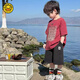 G.Duckkids Jungen kurzärmelig T-Shirt Sommer 2025 Neue Kinder Sommer hübsches Baumwoll-T-Shirt Boys Summer Street Frittieren Kleidung T [Burro-761] 120 cm