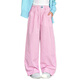 Pantalones de primavera de Ove Girls 2025 Nuevos pantalones a cuadros de la pierna ancha para niños Pantalones deportivos a prueba de mosquitos medianos y otoñales