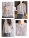 QIAFAN 2025 new spring and autumn thin hollow sweater cardigan women's super beautiful loose floral sweater jacket small outer wear flower rice M