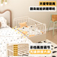 Lusong Multifunktionaler kribfreier bahnfreier Formaldehyd-freies Neugeborenes Babybettbeschränkung Center Mobile Baugruppe Mobile Eisenbett 90*55*80 cm [umweltfreundliches braunes Pad]