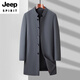 Jeep Spirit Neuer Stil mittleren Alters mittleren Alters und älterer Windbreaker Herren Spring und Herbst Daddy Mid-Länge Jacke Casual Plus Size Herren Großvater Mantel Marine Blue (1936* Kragen) M 170