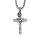 IDEAGEMER Teng She series 925 silver cross necklace men's high-end original niche snake year animal year pendant 925 silver Teng snake cross pendant-steel chain-55CM