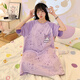 Pure Cotton Women's Nighthawn Sommer kurzärmelig losen süßen Cartoon 2025 Neues Sommer-Pyjama und Damen Heimkleidung TN719# M Empfohlenes Gewicht 80-100 Jin [Jin gleich 0,5 kg]