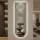 Kleine Maluhr Moderne Licht Luxus -Eingangsdekoration Maluhr Wanduhr Wohnzimmer Beleuchtung Zifferblatt Corridor Treppe Ecke Hintergrund Wandhänge Malerei DQ6210 [Dial Plus Licht - Plug -in -Modell] 35 Zoll [30*90 cm]