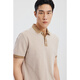 Seven Wolf [Easy to take care of] Short-sleeved POLO summer new two-color interwoven jacquard cotton blend short-sleeved comfort top 702 (dark apricot color) XL 175/92A