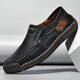 Gy Jinlilai zapatos para hombres cosidas a mano para hombres con zapatos casuales al aire libre con un pie plano de cuero plano mocasines de gran tamaño 9916 marrón oscuro 39