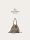 Valentino Women Rockstud Calfskin Eimer Bag Dove Grey Alle Größe