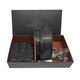 Goyn Herren gedruckter kurzer Brieftasche Brieftasche Brieftasche Pin Schnalle Herrengürtel mit Vollverpackung High-End-dreiteils Set Relief Schwarz