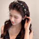 Idel oil painting girl rhinestone headband female classic fashion ink painting wavy sawtooth headband high skull top show face small hair accessories