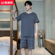 恒源祥睡衣男士夏季棉质短袖加大码薄款宽松中青年休闲家居服套装可外穿 9928【H系列男短袖短裤套装】 L 【100-125斤】