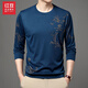 
Hongdou (Hodo) middle-aged and young men's summer ice silk long-sleeved T-shirt thin round neck 2023 new middle-aged men B6627 upper green M 165_105__48100-120Jin[Jin equals 0.5 kg]