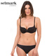 Selmark Special Offer European Imported Thin Cup Bra Set Top Smooth Comfortable Bra Hip Covering Underwear 10517 02 Black 75B