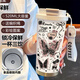 Verriegelungsschloss (Schloss/Schloss) Einfacher Schmetterling Thermosemos Tasse Edelstahl tragbares Doppelgetränk Kaffeetasse 2025 Neue Frauenstrohwasserbecher Hochwerte BW1047 Silber Butterfly + Lanyard