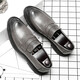 
KUCLUT men's trendy British style lazy loafers business formal wear breathable casual leather shoes 9715-D black 38