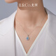 IL&CO Youke Pt950 Platinum Natural Aquamarine Necklace Women's Diamond Pendant Birthday and Valentine's Day Gift for Girlfriend Platinum 1 Carat Aquamarine Pendant with Silver Chain