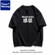 Nasawassup Coton lourd Tendance National Brand T-shirt de grâces de Thanksgiving décontracté pour hommes et femmes Summer Loose Half-Feved Top Ins 1595 Thanksgiving Front and Back Klein Blue XL