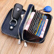 Kaiser Paul Key Bag Herren Kartenbeutel Herrener Leder Reißverschluss Mode Universal Schlüsselbeutel Doppelschicht großer Kapazitätskartenabdeckung Blau