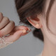 Sweet temperament cherry blossom earrings for women, 2025 new popular earrings, high-end, exquisite, small and unique earrings, gold imitation pearl small flower earrings, one pair