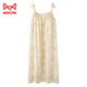 Cat Man (Miiow) 2025 New Nightgown for Women Summer Start Vest Pajama sexy sin mangas con almohadilla de pecho Falda floral de base integrada F9926 M