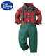 
Disney Christmas Show Clothing Children's Clothing Boys Birthday Suit Plaid Shirt Christmas Eve Overalls Event Show Dress 679 130cm