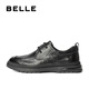 Belle Lace-up Commuter Business Leather Shoes Men's Spring and Autumn Shopping Mall Same Leather Casual Leather Shoes 8CF01DM3 Black-punched A1365 38 (240mm)
