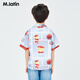 Ma Latin (M.Latin)/Shopping mall same style children's short-sleeved shirt summer new apple print shirt floral blue 110
