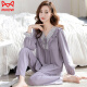 Catman (Miiow) 2025 Nouveau pyjamas pour femmes en été et en automne en coton pur porte mère d'âge moyen en liberté plus taille en coton complet en coton complet 4867 Honey Orange 3xl [160-180jin [Jin est égal à 0,5 kg]]]