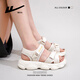 
Huili women's shoes summer new style casual sandals for women with thick sole sports beach shoes for women 1449 beige 37