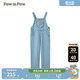 PawinPaw Bingfumei Cartoon Bear Children's Wear 25th Spring and Summer New Girls Loose Denim Overalls