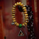 CHAUIYIN FAO Yin Tibetan Return Duobao Inlaid Pills Bead Bracelet Single-ring Cat Eye Stone Glass Accessories Yak Bone Inscription Bracelet A 13565mm